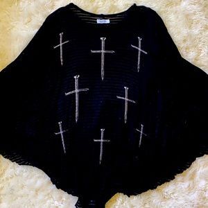 Lauren Moshi Poncho in Black